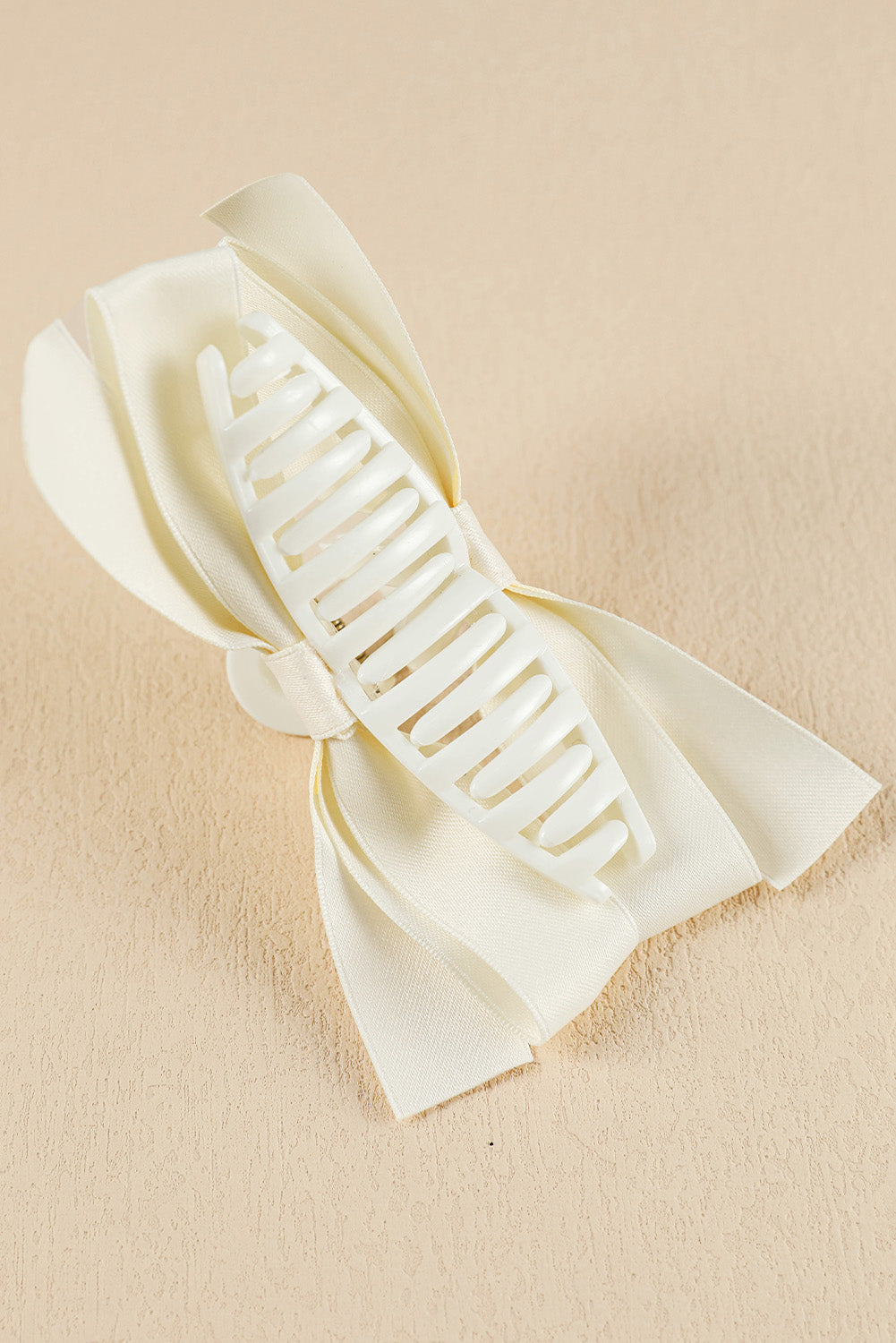 White Bow Decor Large Hair Claw Clip